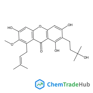1,3,6-Trihydroxy-2-(3-hydroxy-3-methylbutyl)-7-methoxy-8-(3-methyl-2-buten-1-yl)-9H-xanthen-9-one structure 1,3,6-Trihydroxy-2-(3-hydroxy-3-methylbutyl)-7-methoxy-8-(3-methyl-2-buten-1-yl)-9H-xanthen-9-one structure