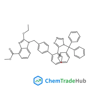 2-Ethoxy-1-[[2'-[1-(trityl)-1H-tetrazol-5-yl][1,1'-biphenyl]-4-yl]methyl]-1H-benzimidazole-4-carboxylic Acid Methyl Ester (Candesartan Impurity)