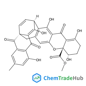 (4R,4aS,7aS,15R)-rel-2,3,4,7,8,13,15,17-octahydro-1,4,12,14,16-pentahydroxy-10-methyl-8,13,17-trioxo-4aH-7a,15-ethenonaphtho[2′,3′:4,5]cyclohepta[1,2-b]xanthene-4a-carboxylic acid, methyl ester