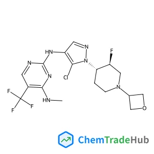 N~2~-{5-Chloro-1-[(3S,4S)-3-fluoro-1-(3-oxetanyl)-4-piperidinyl]-1H-pyrazol-4-yl}-N~4~-methyl-5-(trifluoromethyl)-2,4-pyrimidinediamine