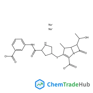 disodium (4R,5R,6S)-3-[(3S,5S)-5-[(3-carboxylatophenyl)carbamoyl]pyrro lidin-3-yl]sulfanyl-6-(1-hydroxyethyl)-4-methyl-7-oxo-1-azabicyclo[3.2 .0]hept-2-ene-2-carboxylate