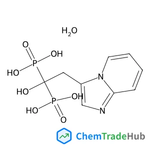[1-Hydroxy-2-(imidazo[1,2-a]pyridin-3-yl)-1,1-ethanediyl]bis(phosphonic acid) hydrate (1:1)