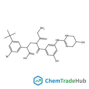 (3S)-3-[3-Bromo-5-(2-methyl-2-propanyl)phenyl]-3-[(N-{3-hydroxy-5-[(5-hydroxy-1,4,5,6-tetrahydro-2-pyrimidinyl)amino]benzoyl}glycyl)amino]propanoic acid