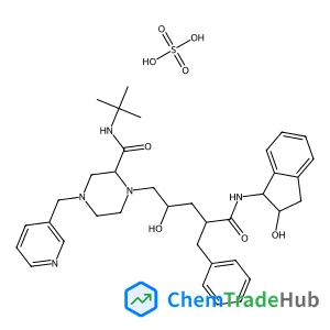 (2S)-1-[(2S,4R)-4-benzyl-2-hydroxy-4-{[(1S,2R)-2-hydroxy-2,3-dihydro-1H-inden-1-yl]carbamoyl}butyl]-N-tert-butyl-4-[(pyridin-3-yl)methyl]piperazine-2-carboxamide, sulfuric acid
