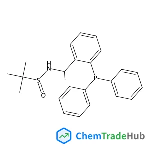 (R)-N-[(S)-1-[2-(Diphenylphosphino)phenyl]ethyl]-2-methylpropane-2-sulfinamide structure