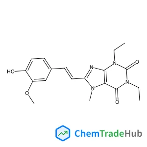 1,3-Diethyl-8-[(E)-2-(4-hydroxy-3-methoxyphenyl)vinyl]-7-methyl-3,7-dihydro-1H-purine-2,6-dione