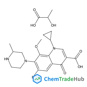 1-Cyclopropyl-6-fluoro-8-methoxy-7-(3-methyl-1-piperazinyl)-4-oxo-1,4-dihydro-3-quinolinecarboxylic acid - 2-hydroxypropanoic acid (1:1)