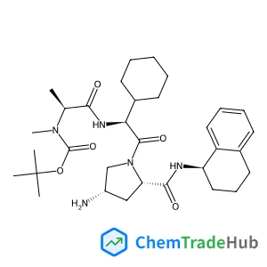 tert-butyl N-[(1S)-1-{[(1S)-2-[(2S,4S)-4-amino-2-{[(1R)-1,2,3,4-tetrahydronaphthalen-1-yl]carbamoyl}pyrrolidin-1-yl]-1-cyclohexyl-2-oxoethyl]carbamoyl}ethyl]-N-methylcarbamate