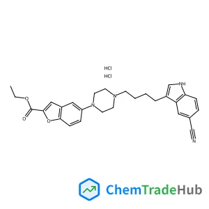ethyl 5-(4-(4-(5-cyano-1H-indol-3-yl)butyl)piperazin-1-yl)benzofuran-2-carboxylate (dihydrochloride)