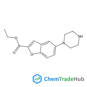Ethyl 5-(1-piperazinyl)-1-benzofuran-2-carboxylate Ethyl 5-(1-piperazinyl)-1-benzofuran-2-carboxylate