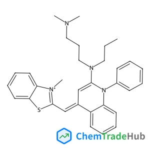 2-{(E)-[2-{[3-(Dimethylamino)propyl](propyl)amino}-1-phenyl-4(1H)-quinolinylidene]methyl}-3-methyl-1,3-benzothiazol-3-ium