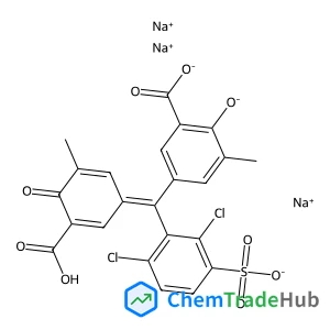 trisodium 5-[(3-carboxylato-5-methyl-4-oxocyclohexa-2,5-dien-1-ylidene)(2,6-dichloro-3-sulfonatophenyl)methyl]-2-hydroxy-3-methylbenzoate