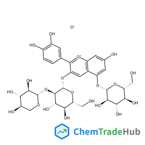 2-(3,4-Dihydroxyphenyl)-5-(beta-D-glucopyranosyloxy)-7-hydroxy-3-chromeniumyl 2-O-beta-D-xylopyranosyl-beta-D-glucopyranoside chloride