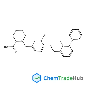1-{3-Bromo-4-[(2-methyl-3-biphenylyl)methoxy]benzyl}-2-piperidinecarboxylic acid