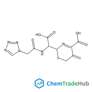 2-{Carboxy[(1H-tetrazol-1-ylacetyl)amino]methyl}-5-methylene-5,6-dihydro-2H-1,3-thiazine-4-carboxylic acid