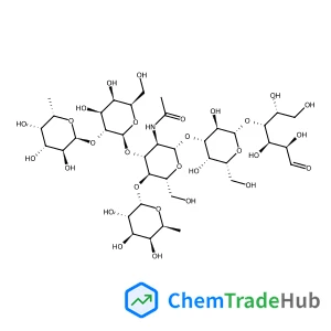 6-Deoxy-alpha-L-galactopyranosyl-(1->4)-[6-deoxy-alpha-L-galactopyranosyl-(1->2)-beta-D-galactopyranosyl-(1->3)]-2-acetamido-2-deoxy-beta-D-glucopyranosyl-(1->3)-beta-D-galactopyranosyl-(1->4)-D-gluco
se