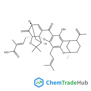 (2E)-4-[(1R,2S,8R,19S,21R)-14-Hydroxy-11-isopropenyl-8,23,23-trimethyl-5-(3-methyl-2-buten-1-yl)-16,20-dioxo-3,7,22-trioxaheptacyclo[17.4.1.1~8,12~.0~2,17~.0~2,21~.0~4,15~.0~6,13~]pentacosa-4(15),5,13
,17-tetraen-21-yl]-2-methyl-2-butenoic acid structure