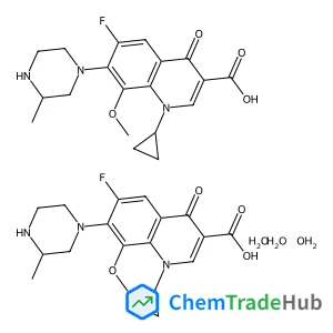 1-Cyclopropyl-6-fluoro-8-methoxy-7-(3-methyl-1-piperazinyl)-4-oxo-1,4-dihydro-3-quinolinecarboxylic acid hydrate (1:1)