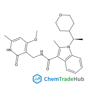 N-[(4-Methoxy-6-methyl-2-oxo-1,2-dihydro-3-pyridinyl)methyl]-2-methyl-1-[(1R)-1-(tetrahydro-2H-pyran-4-yl)ethyl]-1H-indole-3-carboxamide