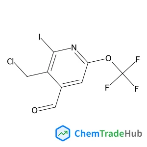 3-(Chloromethyl)-2-iodo-6-(trifluoromethoxy)isonicotinaldehyde structure