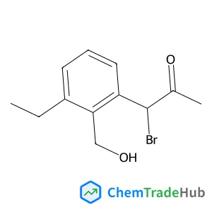 1-Bromo-1-[3-ethyl-2-(hydroxymethyl)phenyl]acetone structure
