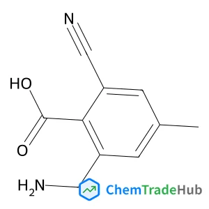 2-(Aminomethyl)-6-cyano-4-methylbenzoic acid structure