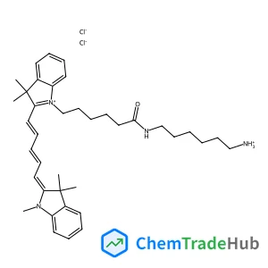 1-{6-[(6-Ammoniohexyl)amino]-6-oxohexyl}-3,3-dimethyl-2-[(1E,3E,5E)-5-(1,3,3-trimethyl-1,3-dihydro-2H-indol-2-ylidene)-1,3-pentadien-1-yl]-3H-indolium dichloride