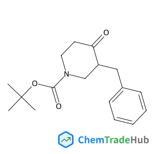 2-Methyl-2-propanyl 3-benzyl-4-oxo-1-piperidinecarboxylate structure