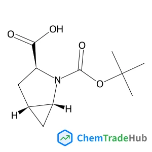 (1R,3S,5R)-2-{[(2-Methyl-2-propanyl)oxy]carbonyl}-2-azabicyclo[3.1.0]hexane-3-carboxylic acid structure