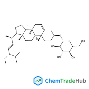 (3beta,22E)-Stigmasta-5,22-dien-3-yl beta-D-glucopyranoside structure