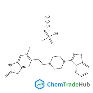 5-(2-(4-(Benzo[d]isothiazol-3-yl)piperazin-1-yl)ethyl)-6-chloroindolin-2-one methanesulfonate trihydrate