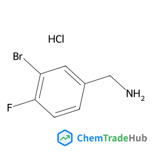 1-(3-Bromo-4-fluorophenyl)methanamine hydrochloride (1:1) structure