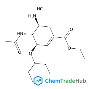Ethyl (3R,4R,5S)-4-acetamido-5-amino-3-(3-pentanyloxy)-1-cyclohexene-1-carboxylate hydrochloride (1:1)