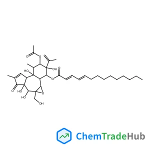 6,7-Epoxy-4,5,9,12,13,14,20-heptahydroxy-1,15-daphnadien-3-one; (4β,5β,6α,7α,9α,12β,13α,14α)-form, 14-O-(2E,4E-Tetradecadienoyl), 12-Ac