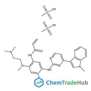N-(2-{[2-(Dimethylamino)ethyl](methyl)amino}-4-methoxy-5-{[4-(1-methyl-1H-indol-3-yl)-2-pyrimidinyl]amino}phenyl)acrylamide methanesulfonate (1:2)