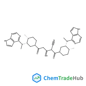 1-Piperidinepentanenitrile, β-imino-4-methyl-α-[[(3R,4R)-4-methyl-3-(methyl-7H-pyrrolo[2,3-d]pyrimidin-4-ylamino)-1-piperidinyl]carbonyl]-3-(methyl-7H-pyrrolo[2,3-d]pyrimidin-4-ylamino)-δ-oxo-, (3R,4R)-
