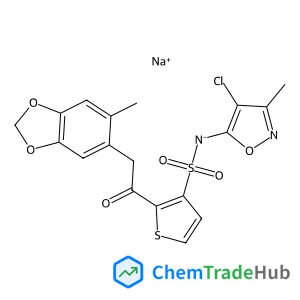 Sodium (4-chloro-3-methyl-1,2-oxazol-5-yl)({2-[(6-methyl-1,3-benzodioxol-5-yl)acetyl]-3-thienyl}sulfonyl)azanide