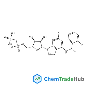 6-Chloro-N-[(1S)-1-(2-fluorophenyl)ethyl]-1-{5-O-[hydroxy(phosphonomethyl)phosphoryl]-beta-D-ribofuranosyl}-1H-pyrazolo[3,4-b]pyridin-4-amine