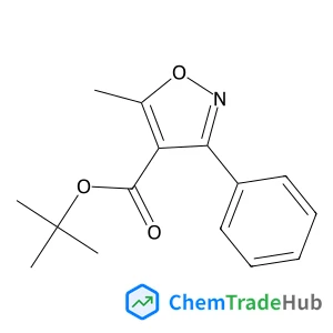 2-Methyl-2-propanyl 5-methyl-3-phenyl-1,2-oxazole-4-carboxylate structure