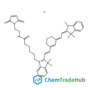 1-(6-{[2-(2,5-Dioxo-2,5-dihydro-1H-pyrrol-1-yl)ethyl]amino}-6-oxohexyl)-3,3-dimethyl-2-[(E)-2-{3-[(2E)-2-(1,3,3-trimethyl-1,3-dihydro-2H-indol-2-ylidene)ethylidene]-1-cyclohexen-1-yl}vinyl]-3H-indoliu
m chloride
