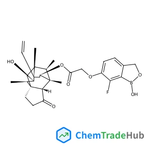 (3AR,4R,5R,7S,8S,9R,9AS,12R)-8-HYDROXY-4,7,9,12-TETRAMETHYL-3-OXO-7-VINYLDECAHYDRO-4,9A-PROPANOCYCLOPENTA[8]ANNULEN-5-YL 2-((7-FLUOR O-1-HYDROXY-1,3-DIHYDROBENZO[C][1,2]-OXABOROL-6-YL)OXY)ACETATE