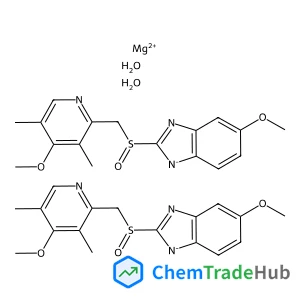 (S)-Omeprazole  magnesium  dihydrate,  Nexium  dihydrate,  (T-4)-Bis[6-methoxy-2-[(S)-[(4-methoxy-3,5-dimethyl-2-pyridinyl)methyl]sulfinyl-KO]-1H-benzimidazolato-KN3]-Magnesium  dihydrate