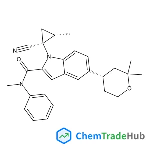 1H-Indole-2-carboxamide, 1-[(1S,2S)-1-cyano-2-methylcyclopropyl]-N-methyl-N-phenyl-5-[(4S)-tetrahydro-2,2-dimethyl-2H-pyran-4-yl]-