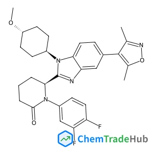 (6S)-1-(3,4-Difluorophenyl)-6-[5-(3,5-dimethyl-1,2-oxazol-4-yl)-1-(trans-4-methoxycyclohexyl)-1H-benzimidazol-2-yl]-2-piperidinone