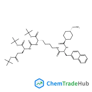 Tris(2-methyl-2-propanyl) (3S,10S,14S)-1-[trans-4-(aminomethyl)cyclohexyl]-3-(2-naphthylmethyl)-1,4,12-trioxo-2,5,11,13-tetraazahexadecane-10,14,16-tricarboxylate (non-preferred name)