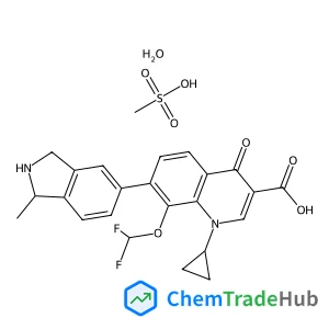1-Cyclopropyl-8-(difluoromethoxy)-7-[(1R)-1-methyl-2,3-dihydro-1H-isoindol-5-yl]-4-oxo-1,4-dihydro-3-quinolinecarboxylic acid methanesulfonate hydrate (1:1:1)