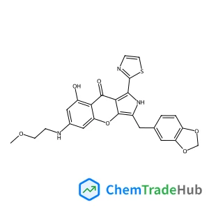 3-(1,3-Benzodioxol-5-ylmethyl)-8-hydroxy-6-[(2-methoxyethyl)amino]-1-(1,3-thiazol-2-yl)chromeno[2,3-c]pyrrol-9(2H)-one