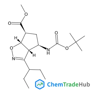 Methyl (3aR,4R,6S,6aS)-4-({[(2-methyl-2-propanyl)oxy]carbonyl}amino)-3-(3-pentanyl)-4,5,6,6a-tetrahydro-3aH-cyclopenta[d][1,2]oxazole-6-carboxylate