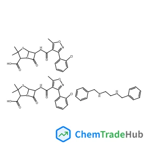 Sodium (2S,5R,6R)-6-({[3-(2-chlorophenyl)-5-methyl-1,2-oxazol-4-yl]carbonyl}amino)-3,3-dimethyl-7-oxo-4-thia-1-azabicyclo[3.2.0]heptane-2-carboxylate N,N'-dibenzyl-1,2-ethanediamine (1:1:1)