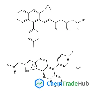 Calcium (3S,5S,6Z)-7-[2-cyclopropyl-4-(4-fluorophenyl)-3-quinolinyl]-3,5-dihydroxy-6-heptenoate (6E)-7-[2-cyclopropyl-4-(4-fluorophenyl)-3-quinolinyl]-3,5-dihydroxy-6-heptenoate (1:1:1)